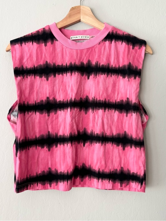 Alice + Olivia Tops - Alice and Olivia Desma Cropped Tie Dye Cotton Jersey Tank
